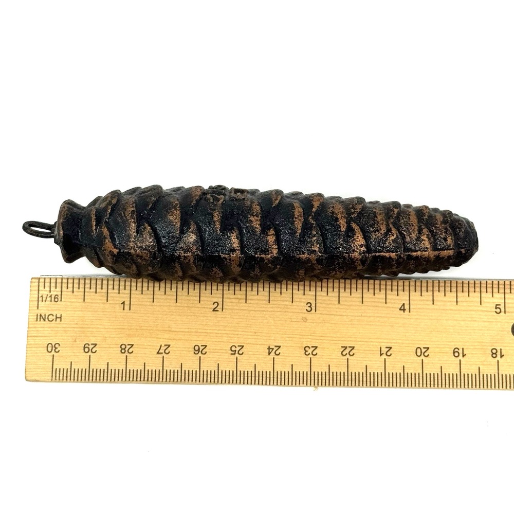 Vintage Pinecone Cuckoo Clock Weights B Cast Iron 4 3/4" 10.2 Oz 275 ET - Picture 4 of 4